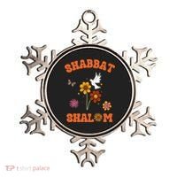Shabbat Shalom Retro 60s 70s Groovy Hippie Flowers Peace Ornament thumb 0