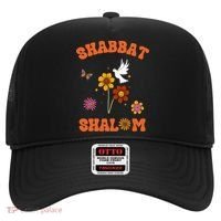 Shabbat Shalom Retro 60s 70s Groovy Hippie Flowers Peace Hat thumb 0