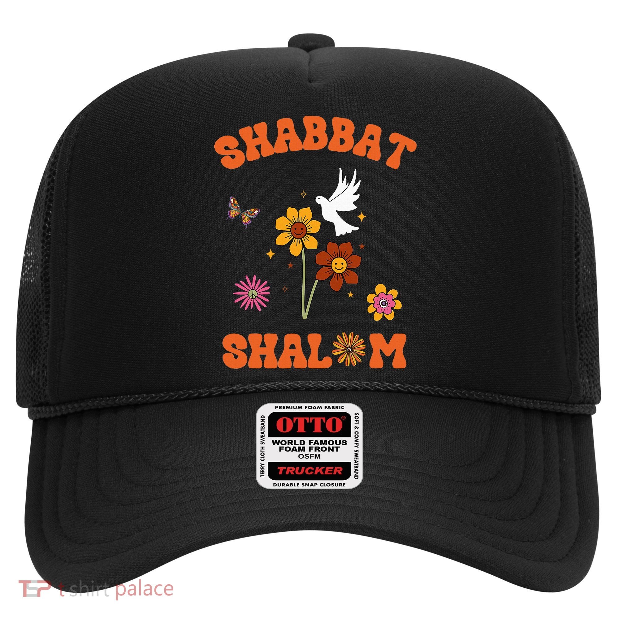 Shabbat Shalom Retro 60s 70s Groovy Hippie Flowers Peace Hat