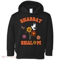 Shabbat Shalom Retro 60s 70s Groovy Hippie Flowers Peace Toddler Hoodie thumb 0