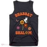 Shabbat Shalom Retro 60s 70s Groovy Hippie Flowers Peace Tank Top thumb 0