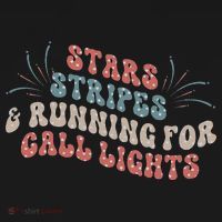 Stars Stripes Running For Call Lights CNA Nurse 4th of July T-Shirt thumb 7