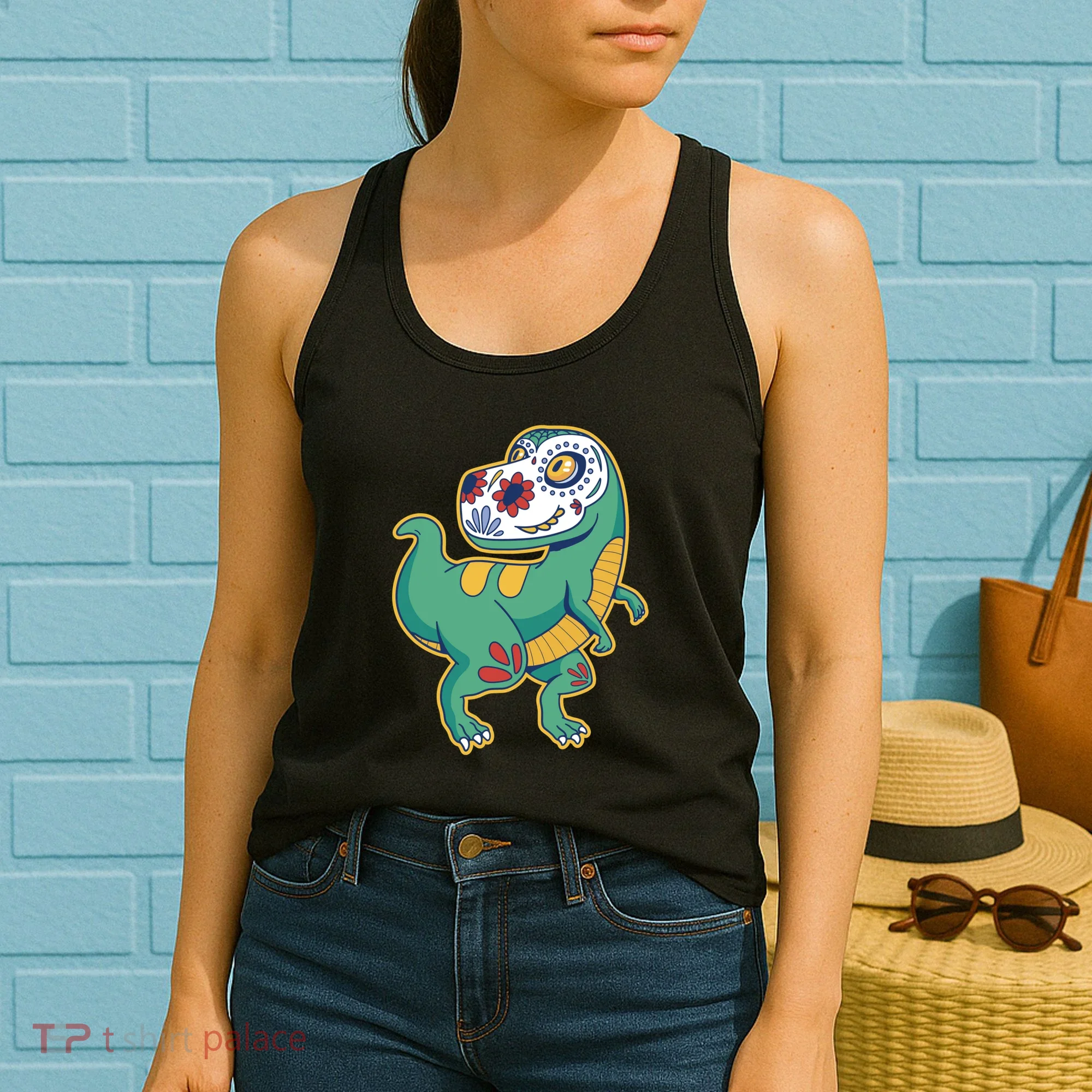 Sugar Skull Rex Cinco De Mayo Women's Tank Top