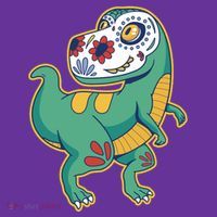 Sugar Skull Rex Cinco De Mayo Kids Hoodie thumb 2