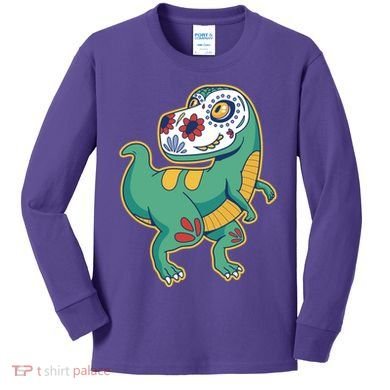 Sugar Skull Rex Cinco De Mayo Kids Long Sleeve Shirt