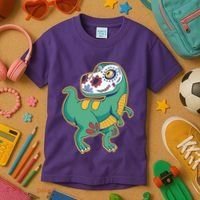 Sugar Skull Rex Cinco De Mayo Kids T-Shirt thumb 3
