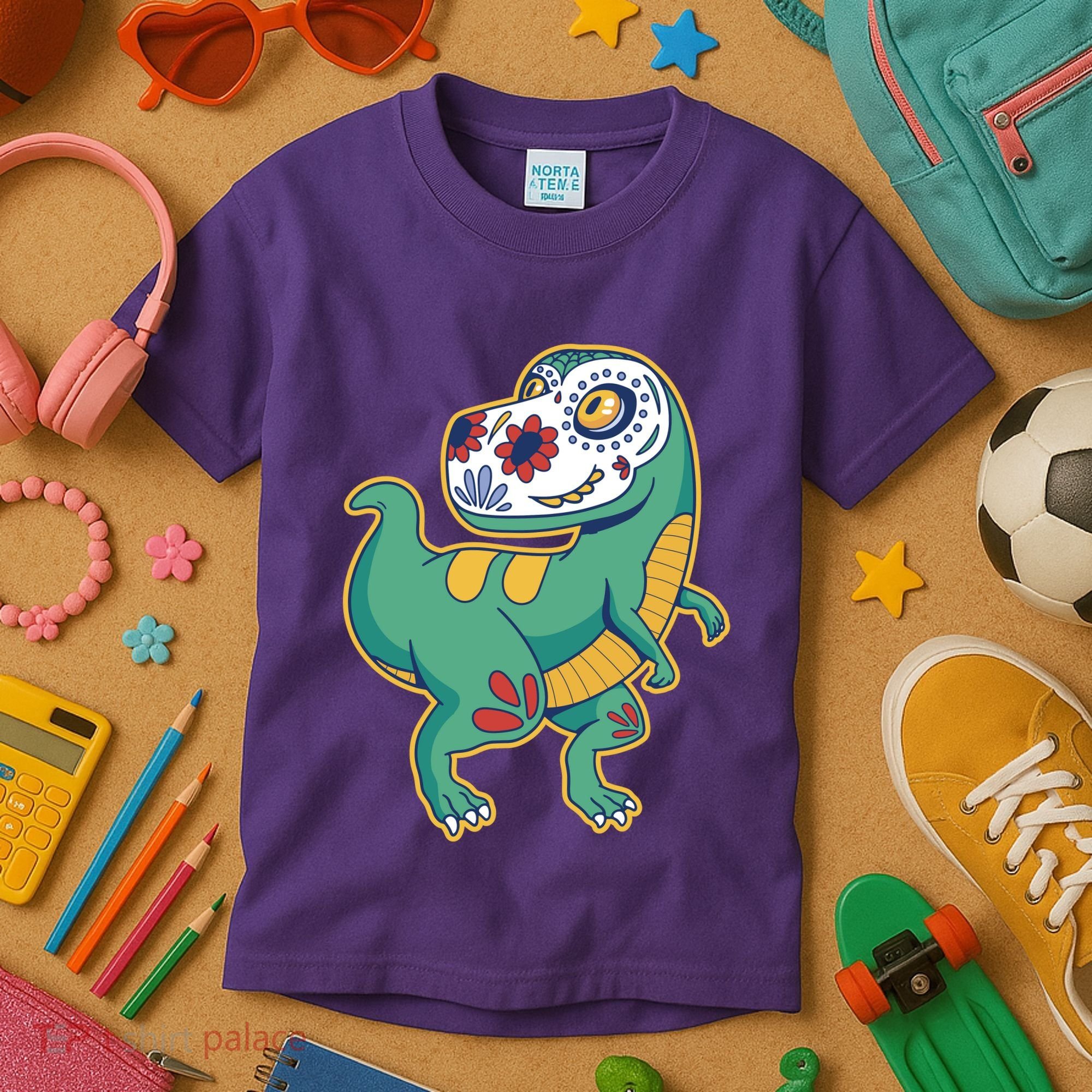 Sugar Skull Rex Cinco De Mayo Kids T-Shirt