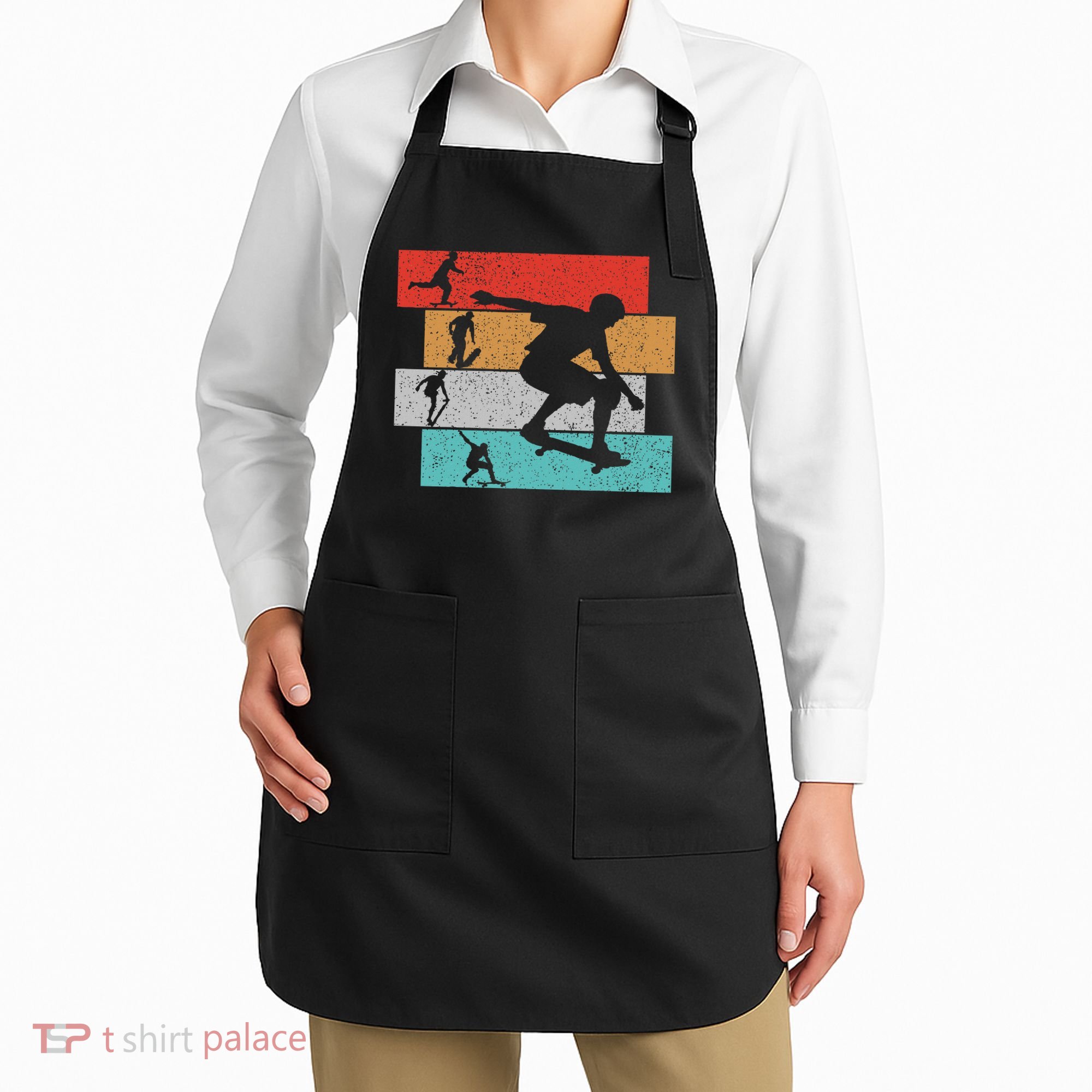 Skater Skateboarder Retro Skateboard Apron