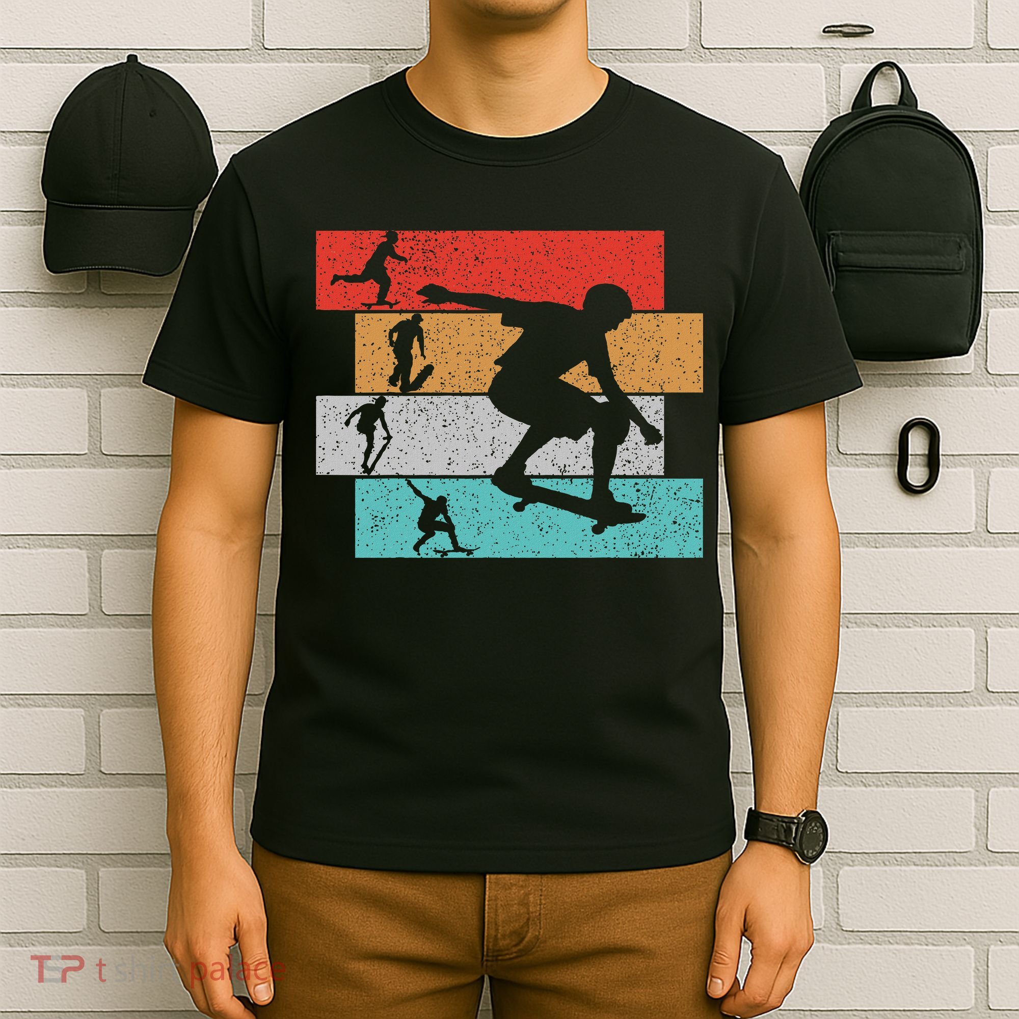 Skater Skateboarder Retro Skateboard T-Shirt