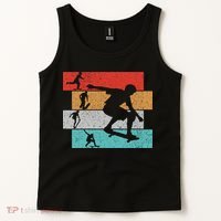 Skater Skateboarder Retro Skateboard Tank Top thumb 2