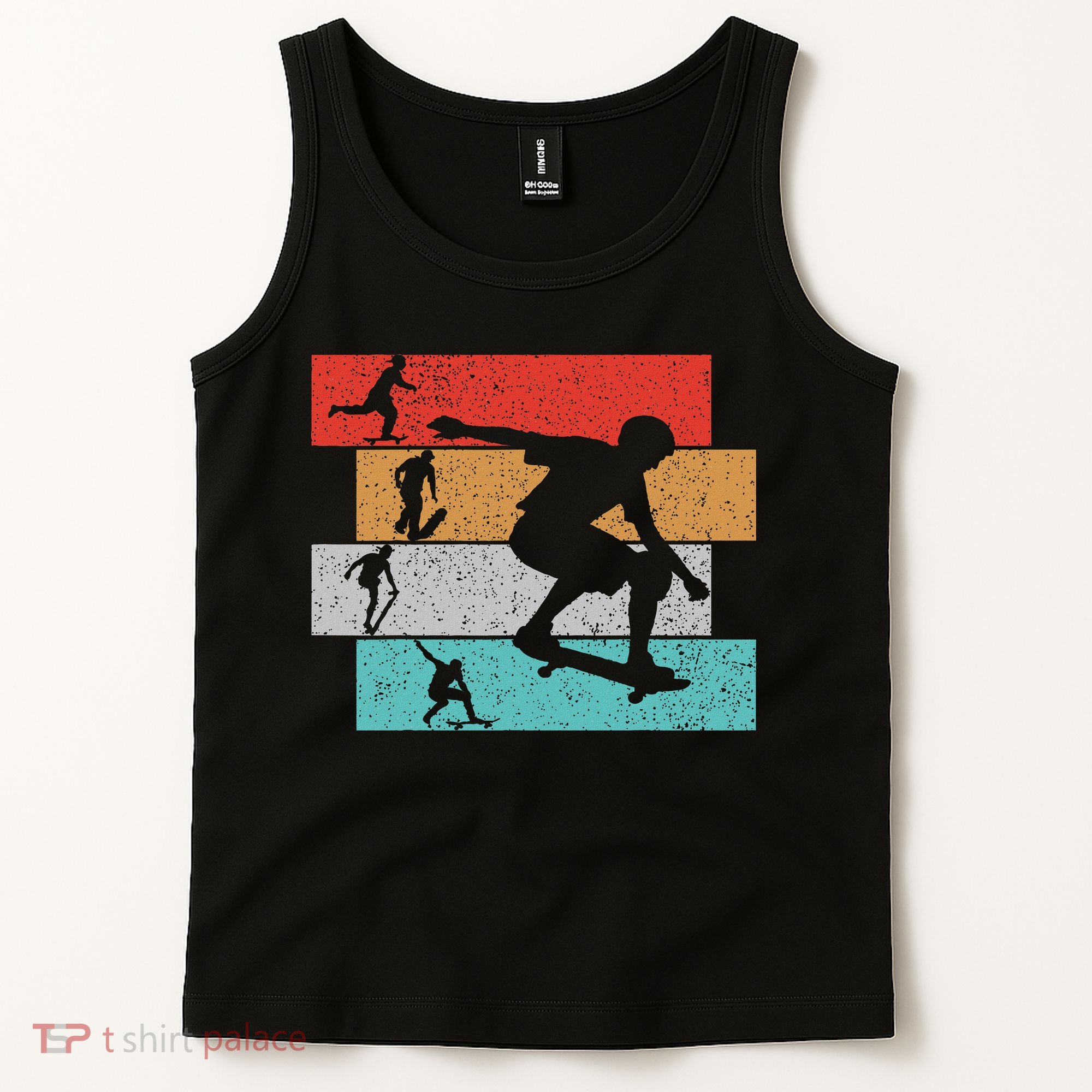 Skater Skateboarder Retro Skateboard Tank Top