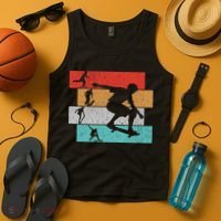 Skater Skateboarder Retro Skateboard Tank Top thumb 4