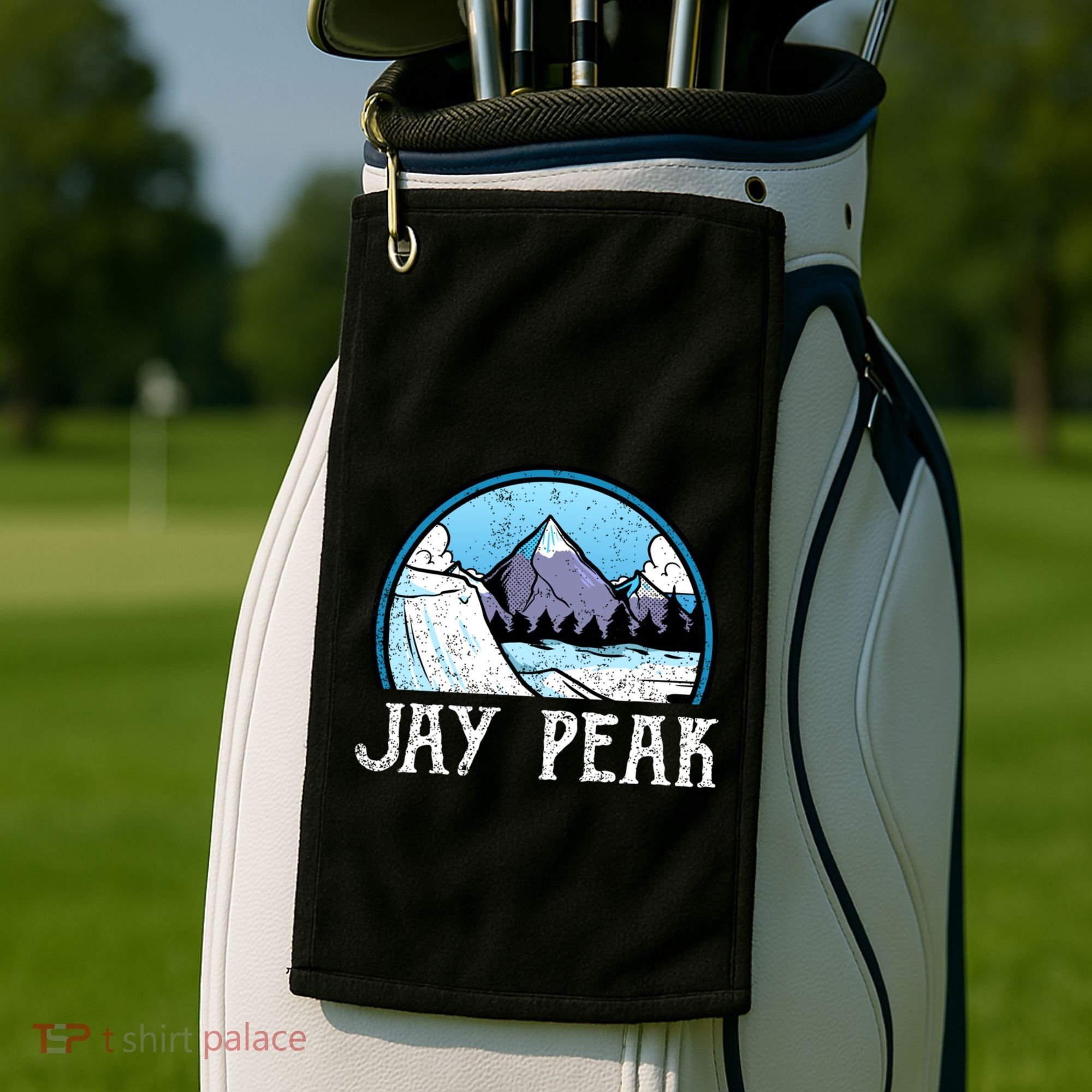 Snowboard Skier Skiing Vermont Jay Peak Mountain Meaningful Gift Golf Towel