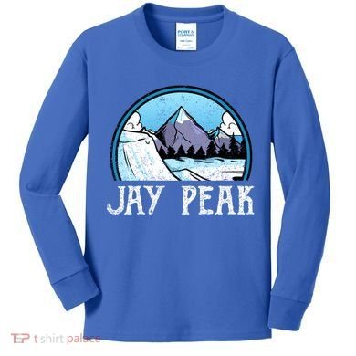 Snowboard Skier Skiing Vermont Jay Peak Mountain Meaningful Gift Kids Long Sleeve Shirt