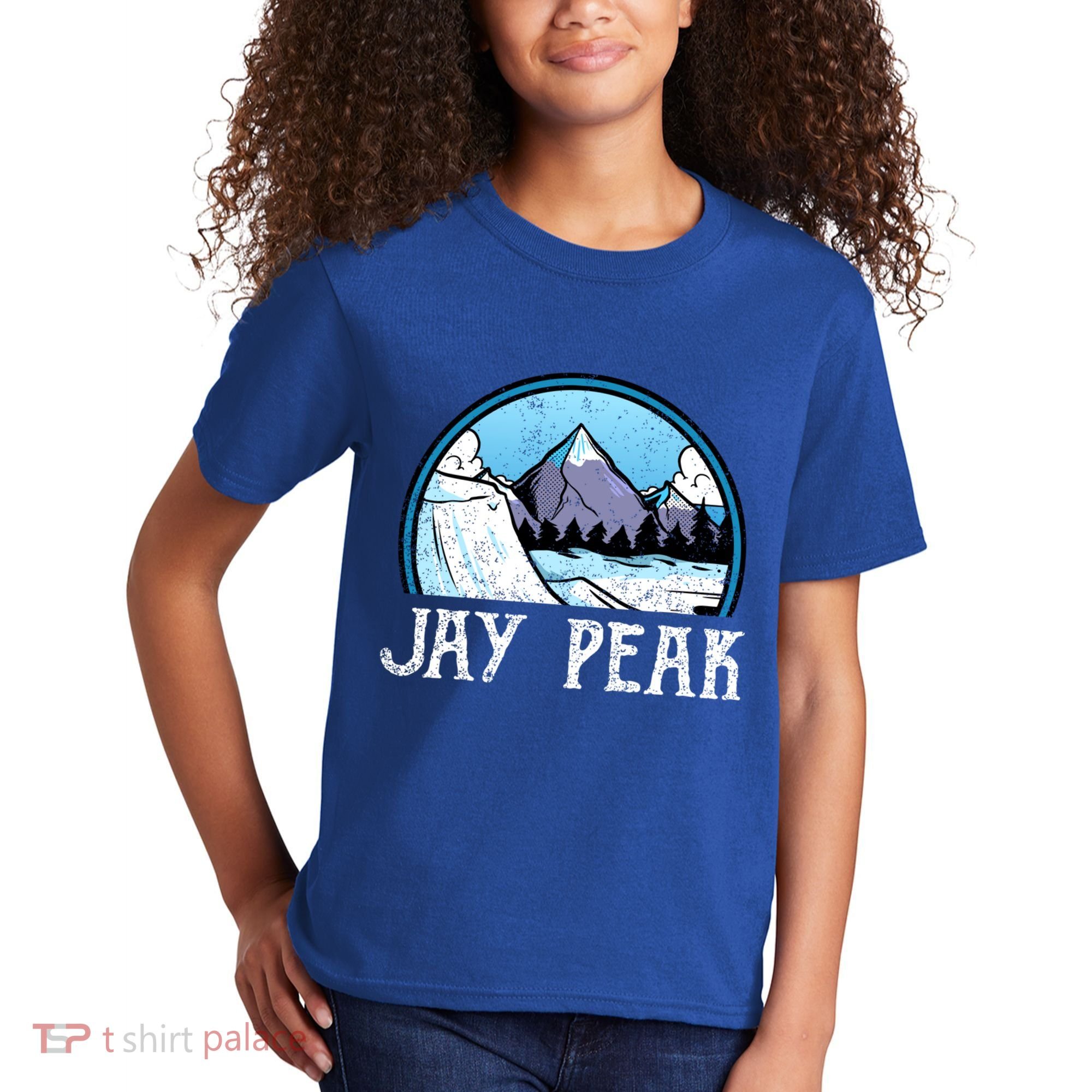 Snowboard Skier Skiing Vermont Jay Peak Mountain Meaningful Gift Kids T-Shirt