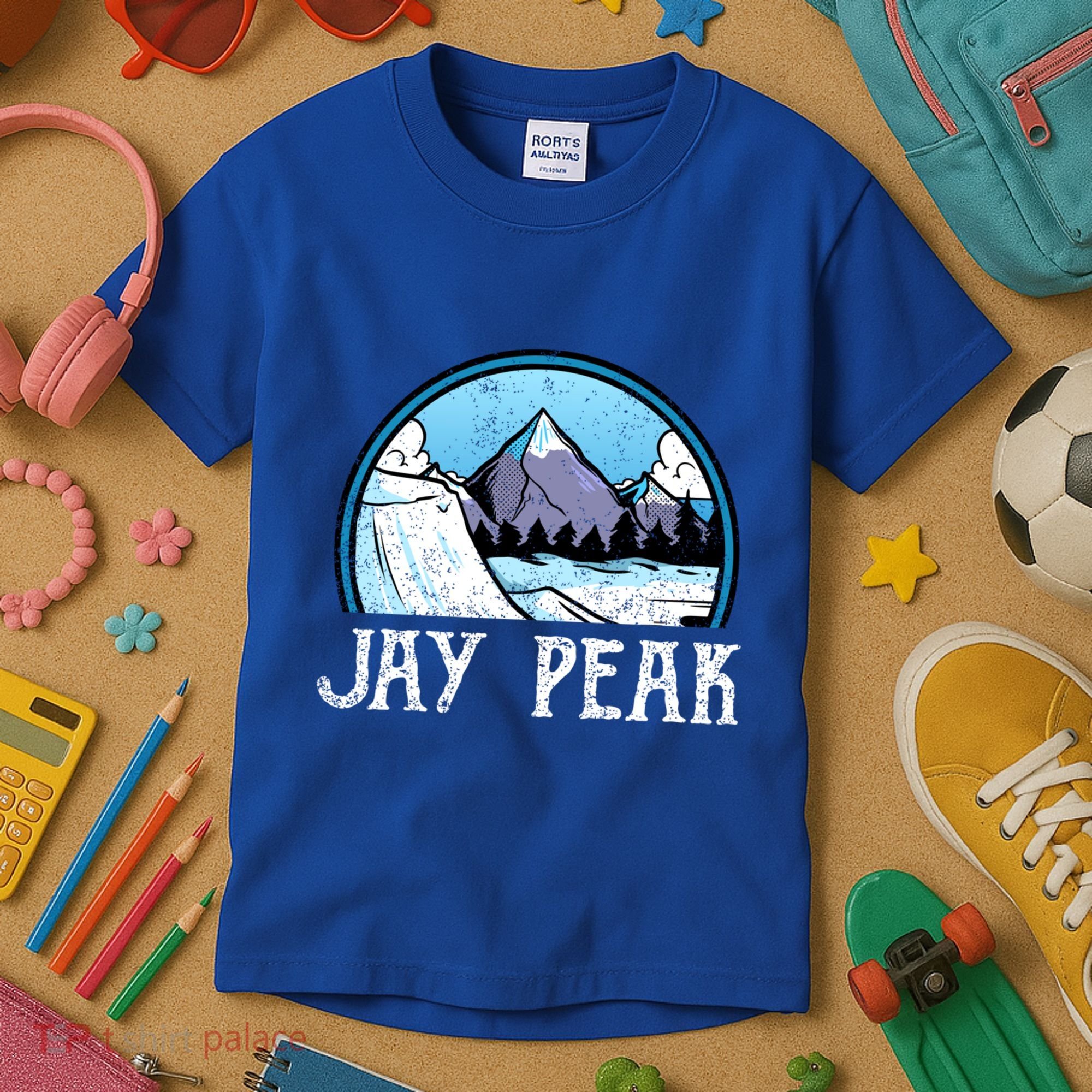 Snowboard Skier Skiing Vermont Jay Peak Mountain Meaningful Gift Kids T-Shirt