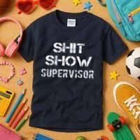 Shit Show Supervisor Funny Mom Boss Manager Teacher Gift Kids T-Shirt thumb 3