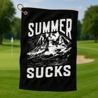 Summer Sucks Snowmobile Rider Gift Golf Towel thumb 1
