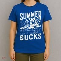 Summer Sucks Snowmobile Rider Gift T-Shirt thumb 4