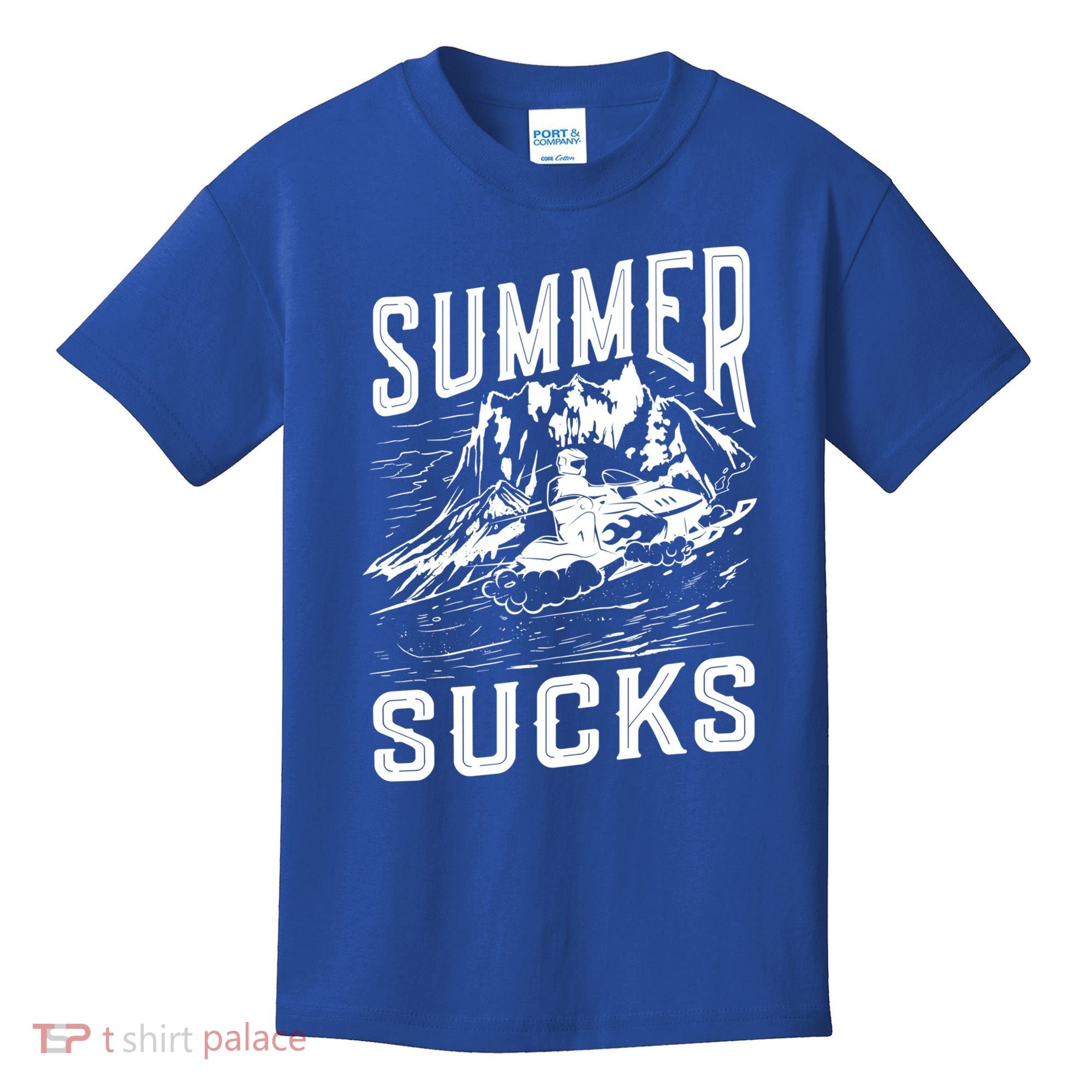 Summer Sucks Snowmobile Rider Gift Kids T-Shirt