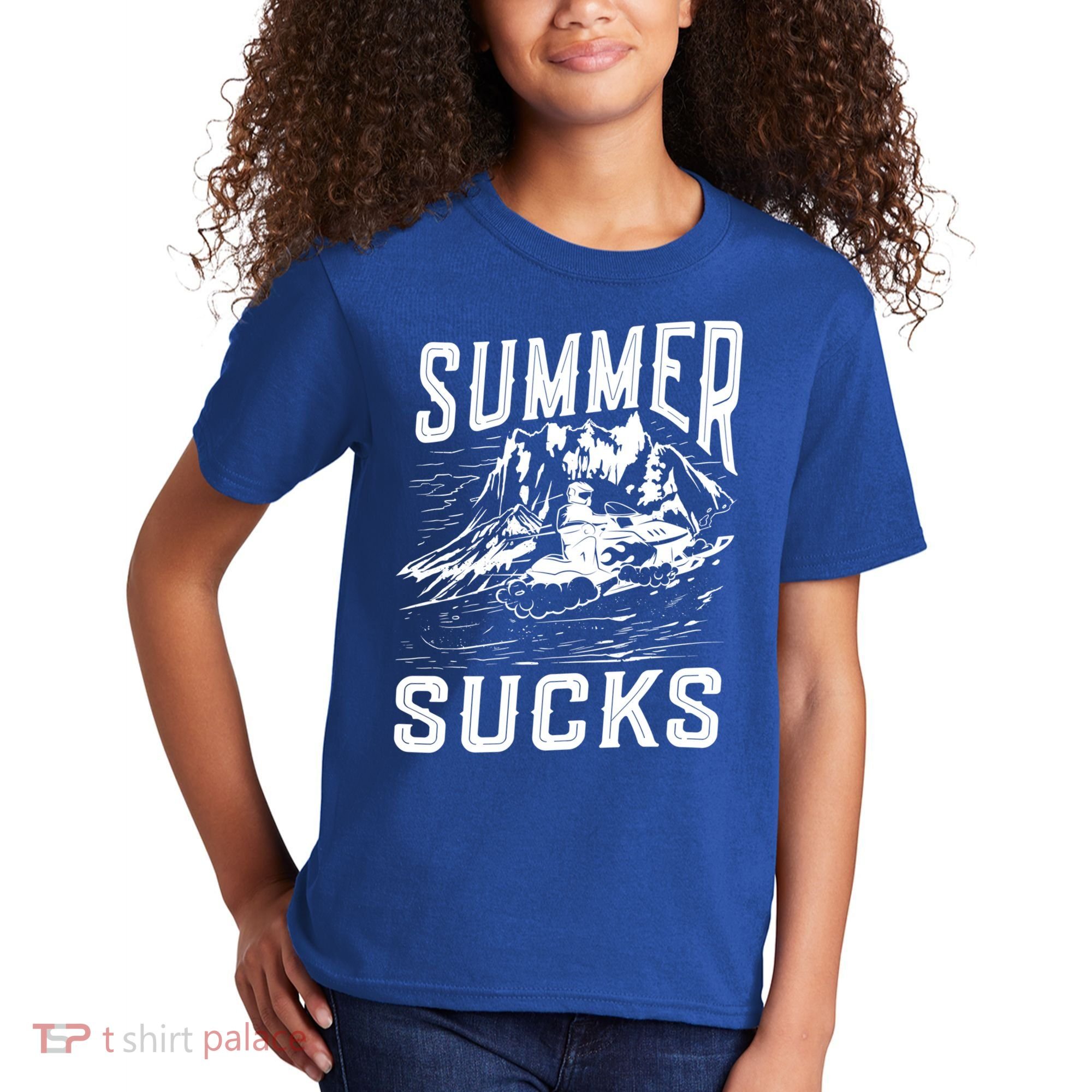 Summer Sucks Snowmobile Rider Gift Kids T-Shirt