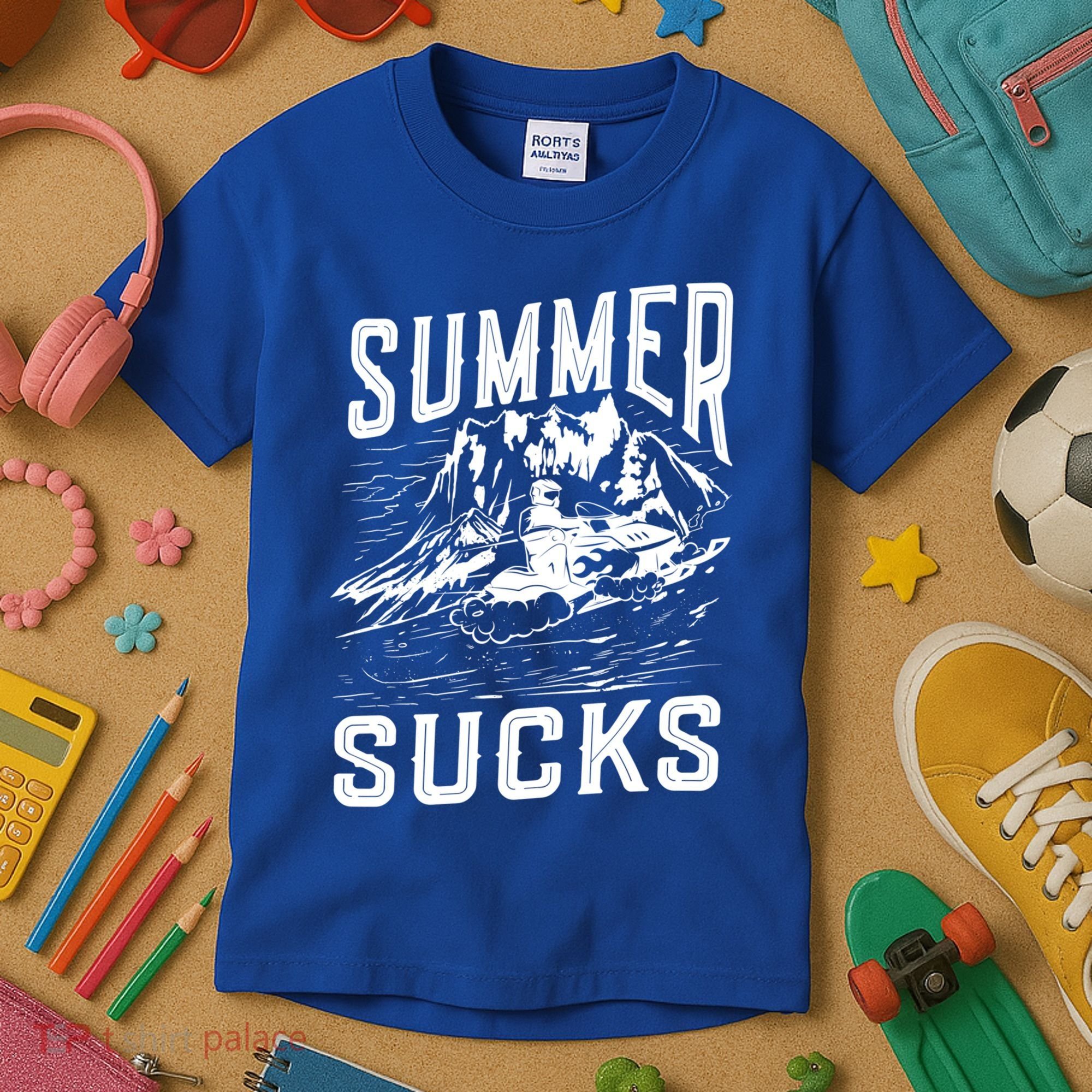 Summer Sucks Snowmobile Rider Gift Kids T-Shirt