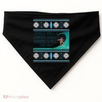 Surf Surfing Surfer Ugly Christmas Sweater Style Funny Gift USA-Made Doggie Bandana thumb 0