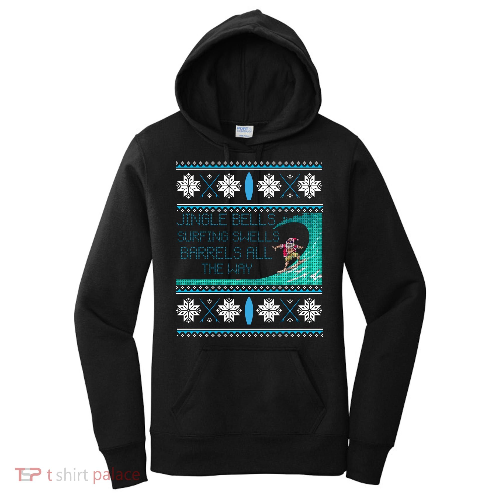 Surf Surfing Surfer Ugly Christmas Sweater Style Funny Gift Women's Hoodie