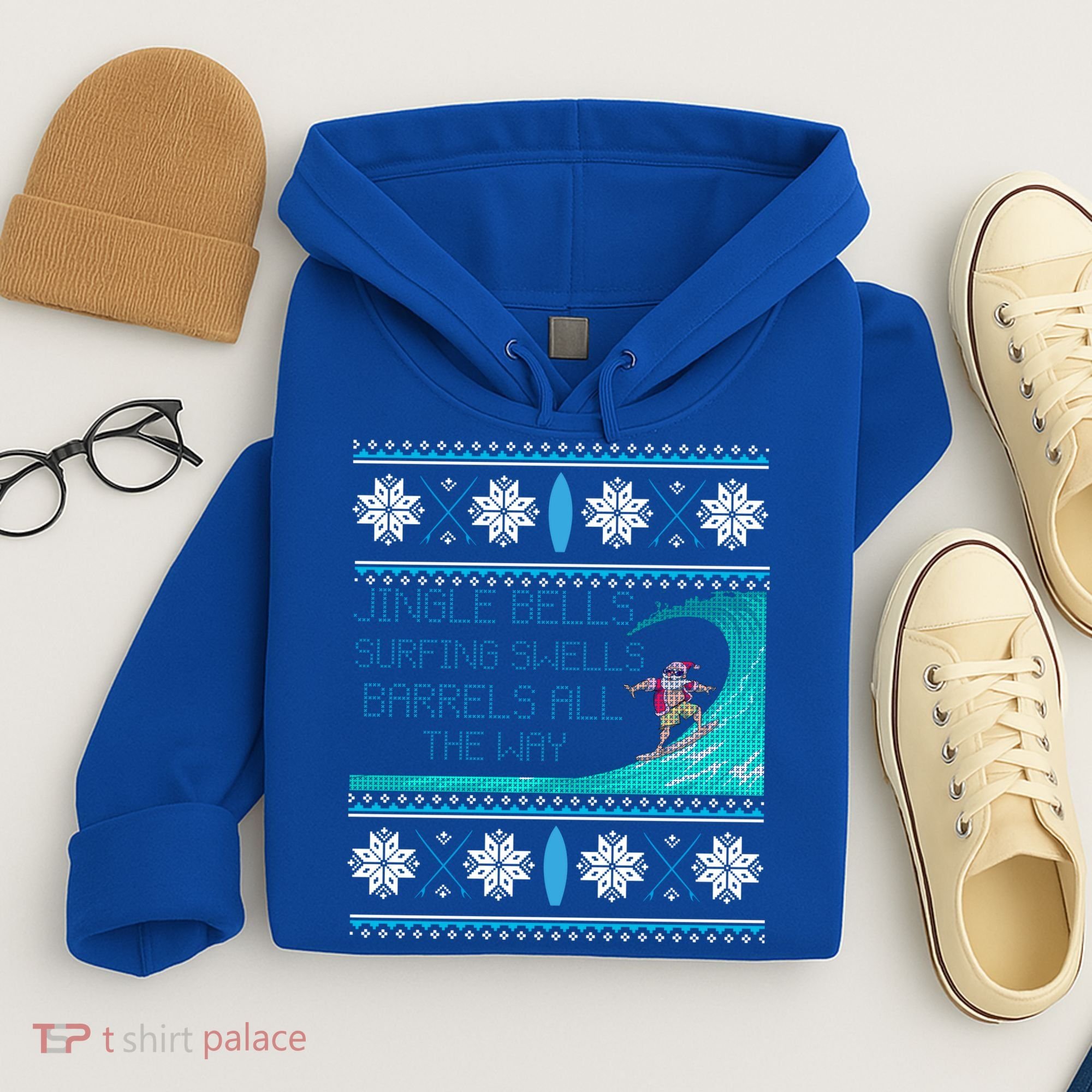 Surf Surfing Surfer Ugly Christmas Sweater Style Funny Gift Hoodie