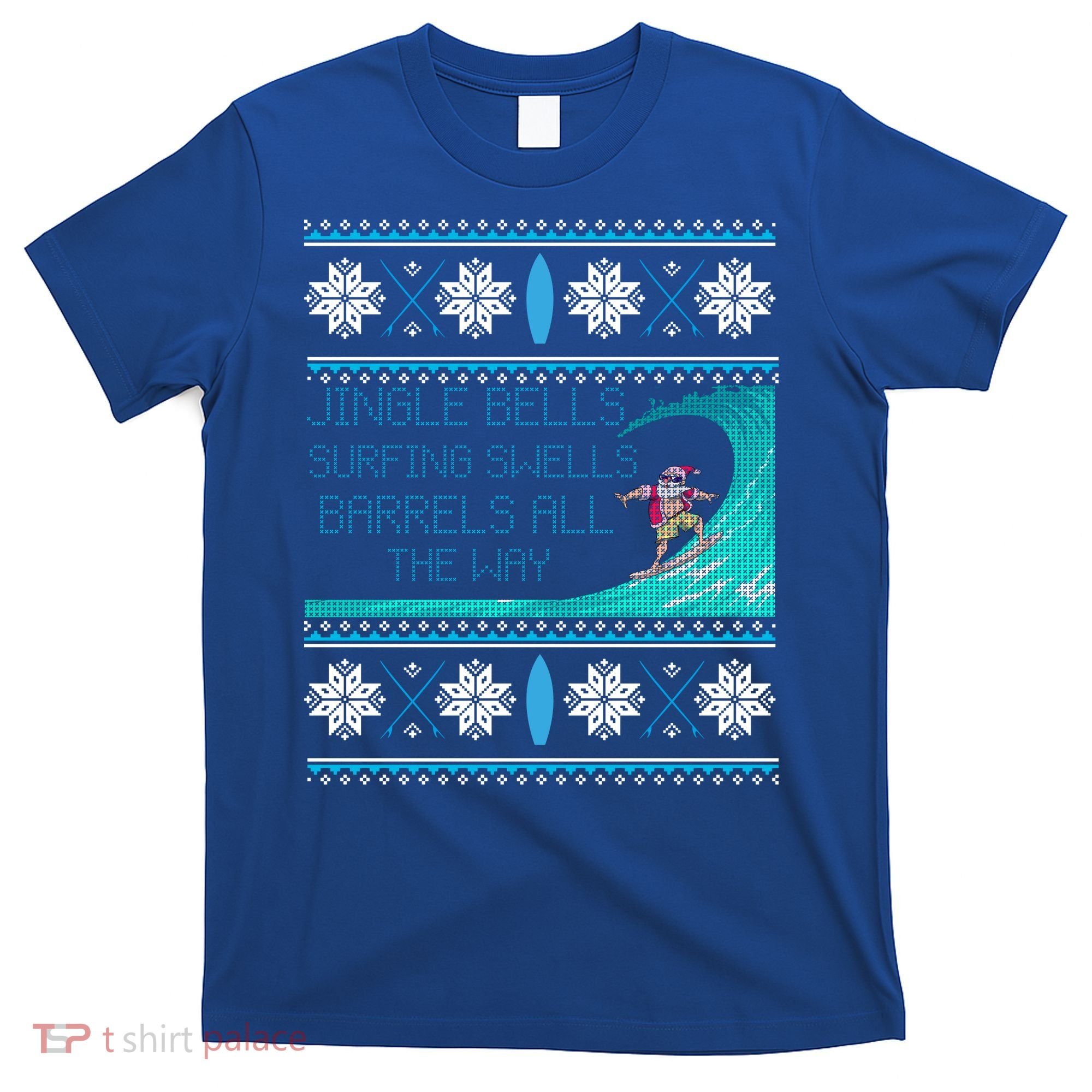 Surf Surfing Surfer Ugly Christmas Sweater Style Funny Gift T-Shirt