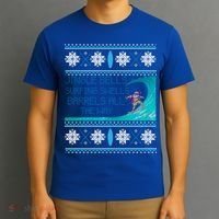 Surf Surfing Surfer Ugly Christmas Sweater Style Funny Gift T-Shirt thumb 3
