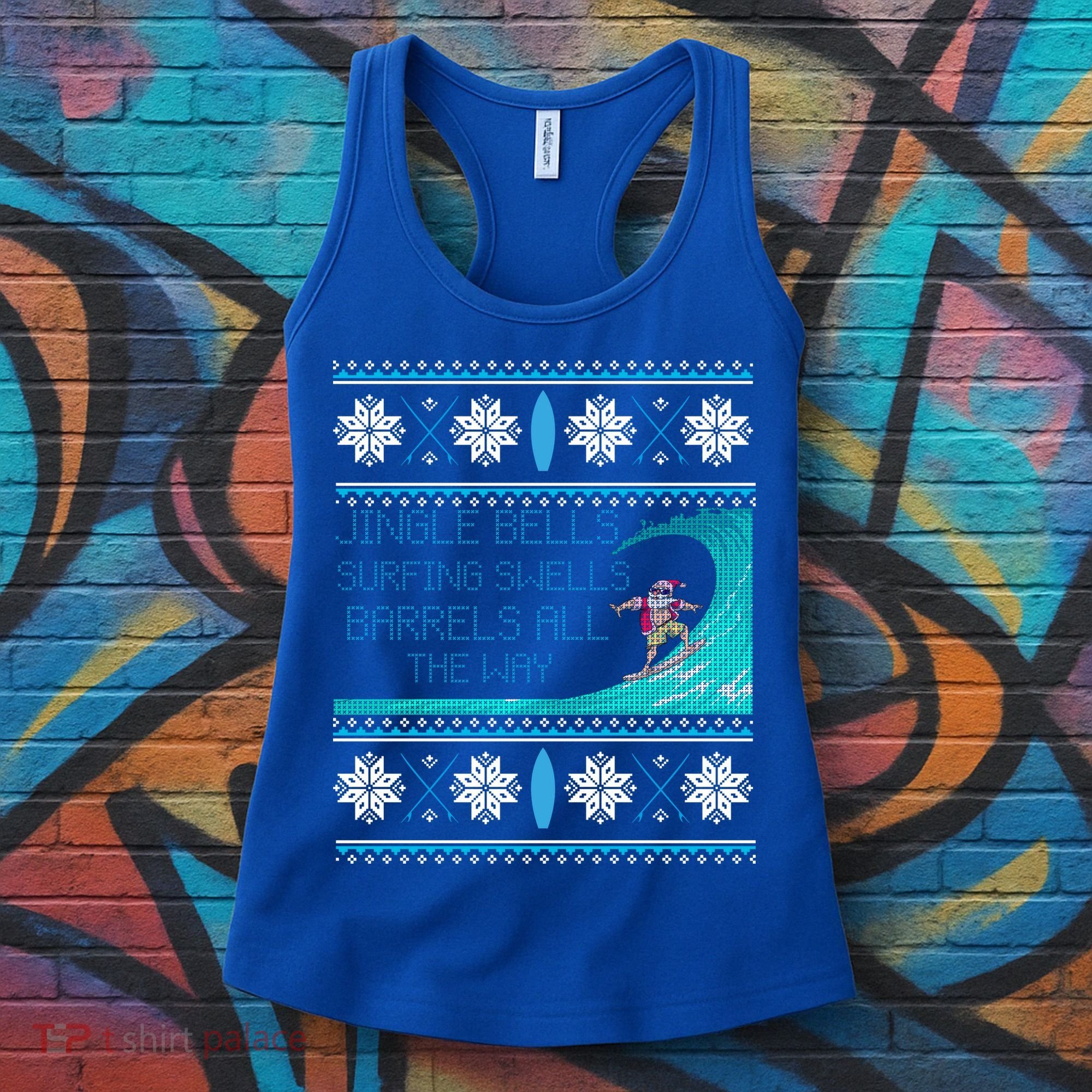 Surf Surfing Surfer Ugly Christmas Sweater Style Funny Gift Women's Tank Top