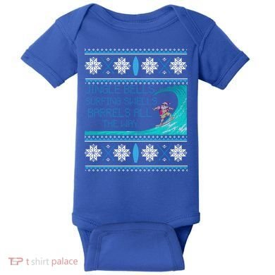 Surf Surfing Surfer Ugly Christmas Sweater Style Funny Gift Baby Bodysuit