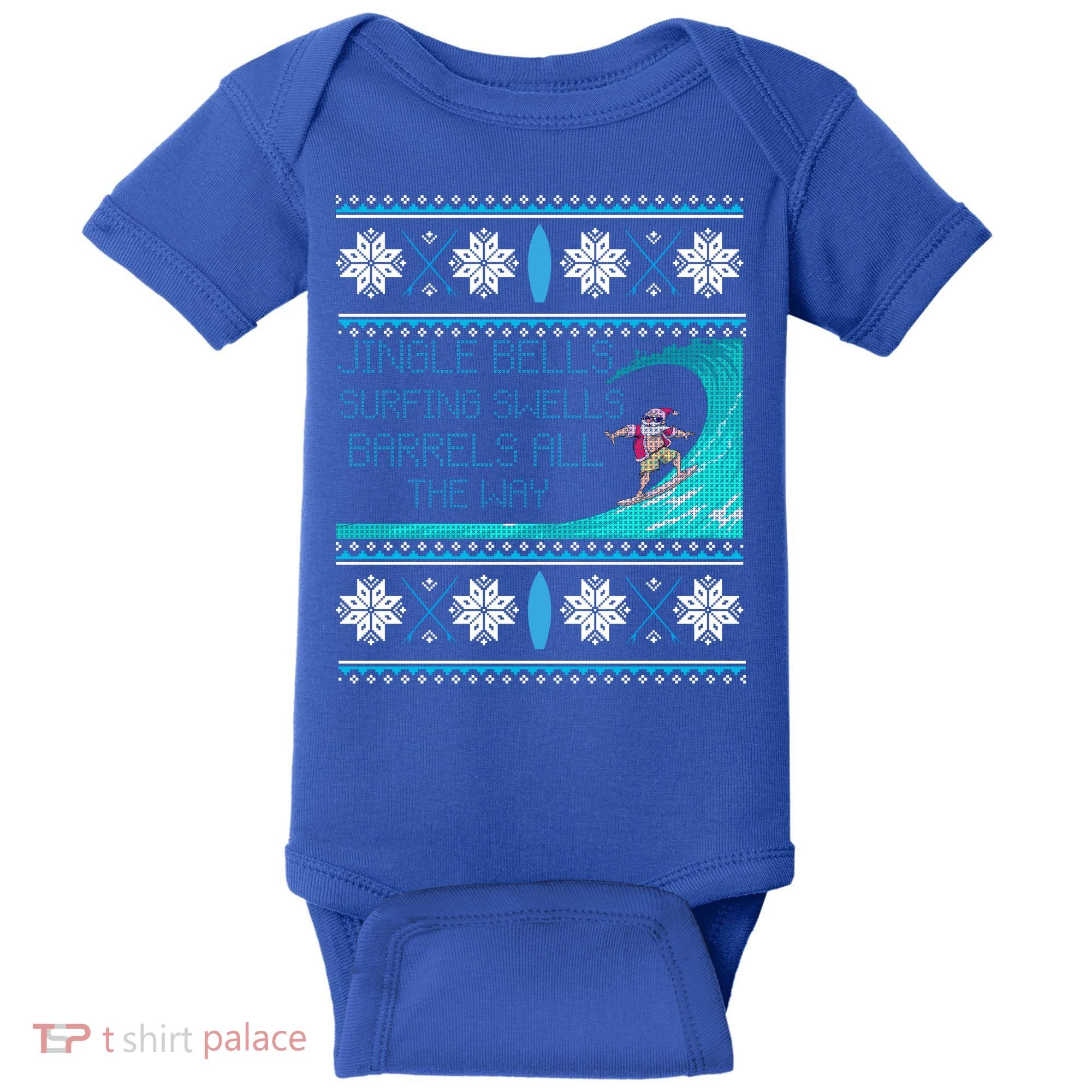Surf Surfing Surfer Ugly Christmas Sweater Style Funny Gift Baby Bodysuit
