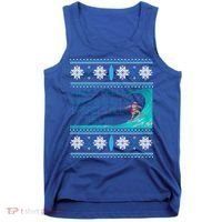 Surf Surfing Surfer Ugly Christmas Sweater Style Funny Gift Tank Top thumb 0