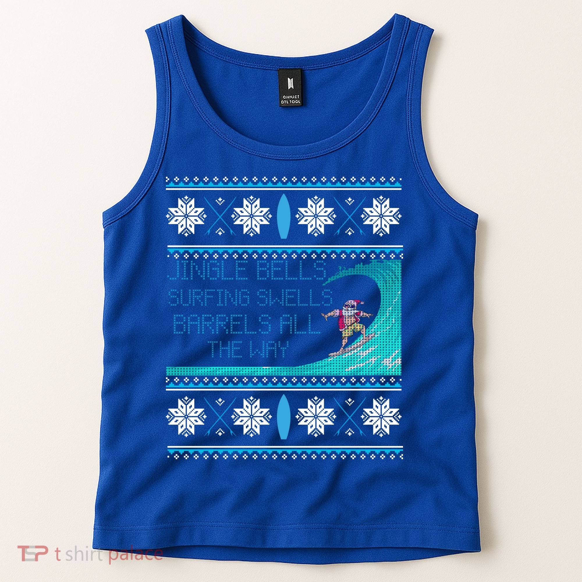 Surf Surfing Surfer Ugly Christmas Sweater Style Funny Gift Tank Top