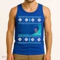 Surf Surfing Surfer Ugly Christmas Sweater Style Funny Gift Tank Top thumb 3