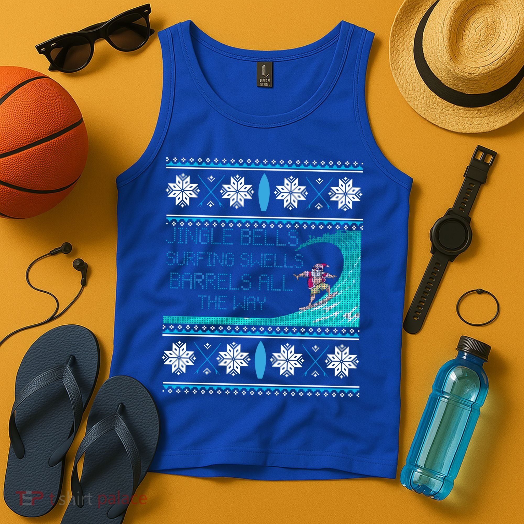 Surf Surfing Surfer Ugly Christmas Sweater Style Funny Gift Tank Top