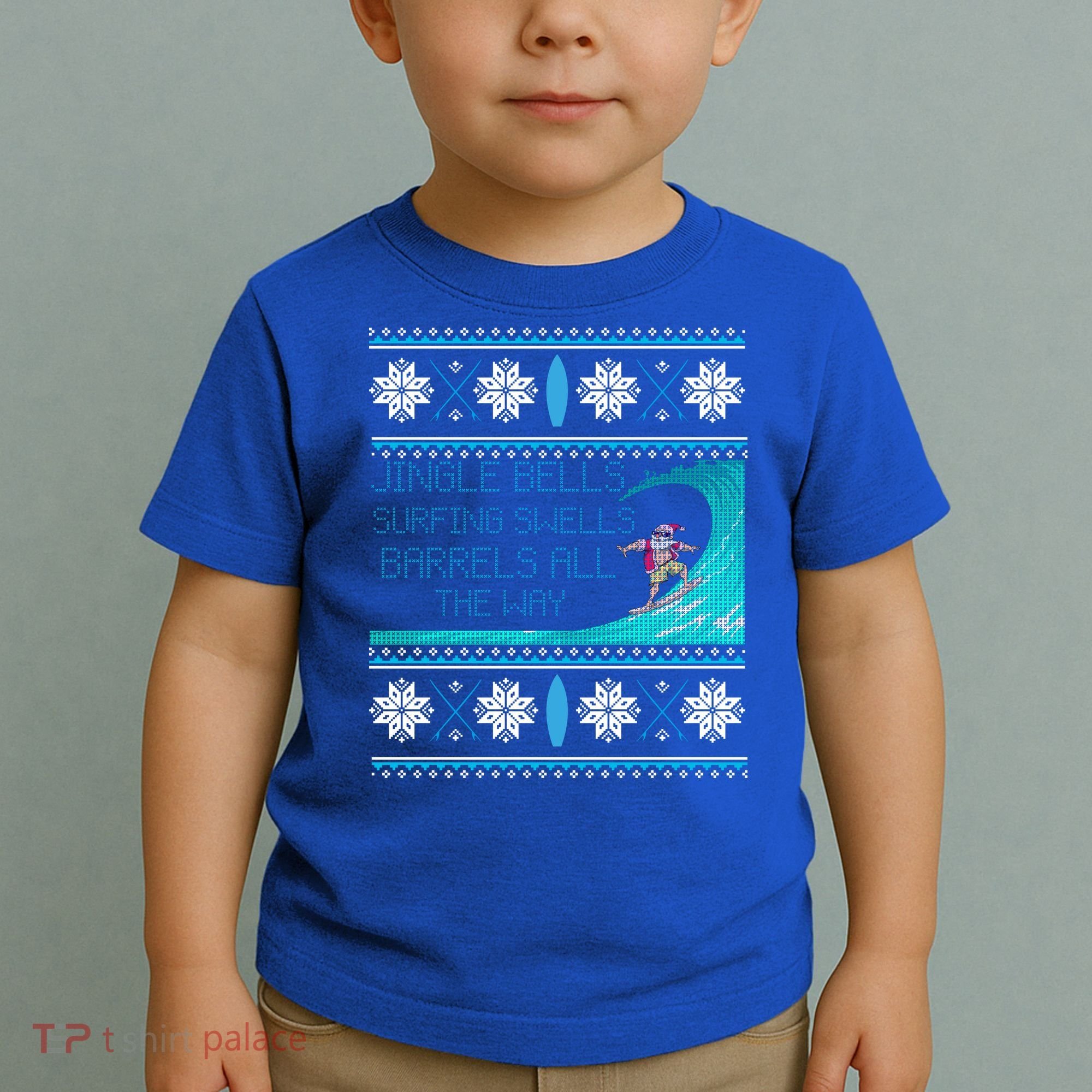 Surf Surfing Surfer Ugly Christmas Sweater Style Funny Gift Toddler T-Shirt
