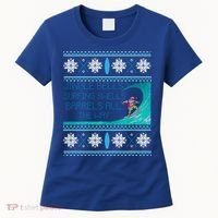 Surf Surfing Surfer Ugly Christmas Sweater Style Funny Gift Women's T-Shirt thumb 0