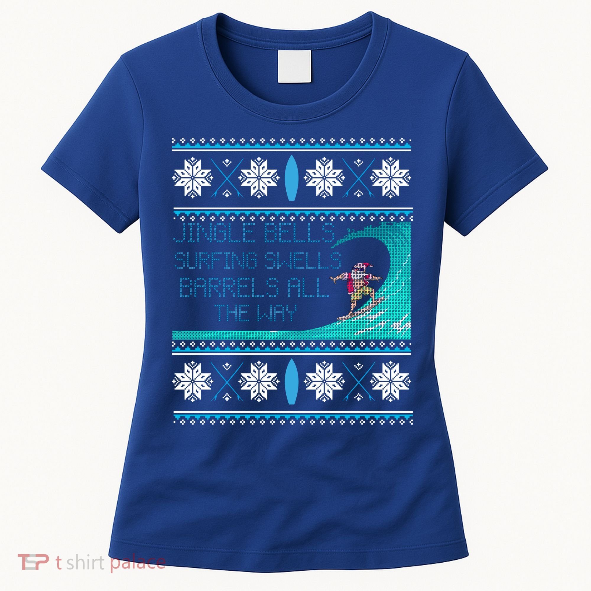 Surf Surfing Surfer Ugly Christmas Sweater Style Funny Gift Women's T-Shirt