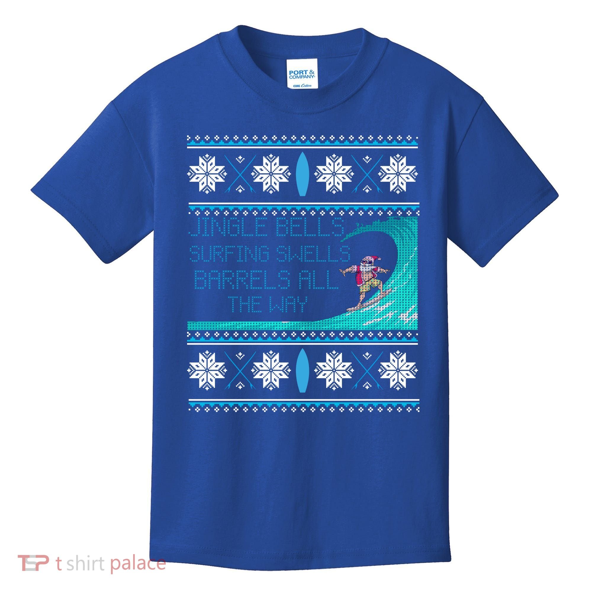 Surf Surfing Surfer Ugly Christmas Sweater Style Funny Gift Kids T-Shirt