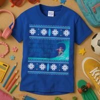 Surf Surfing Surfer Ugly Christmas Sweater Style Funny Gift Kids T-Shirt thumb 3