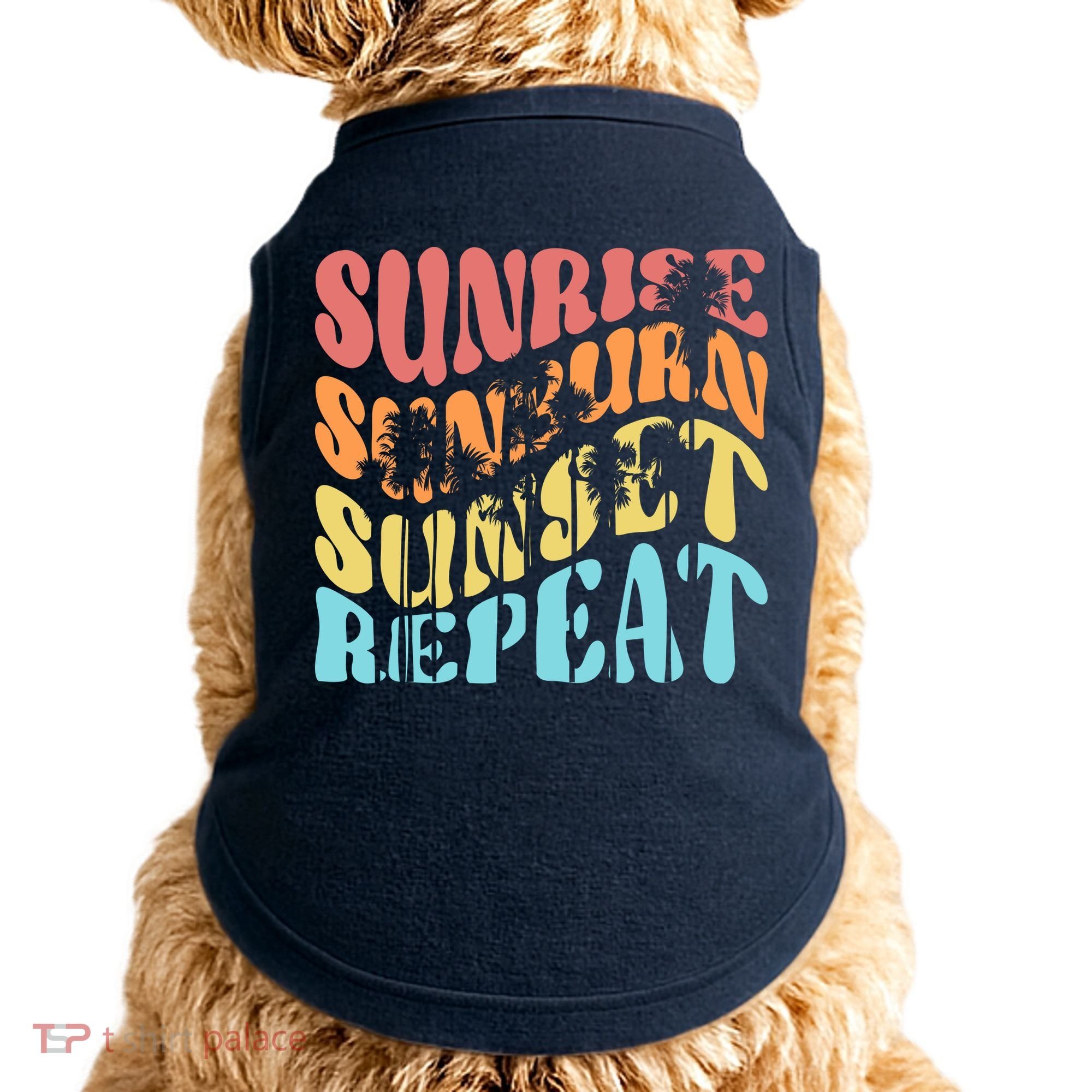 Sunride Sunburn Sunset Repeat Doggie Tank