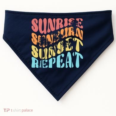Sunride Sunburn Sunset Repeat USA-Made Doggie Bandana