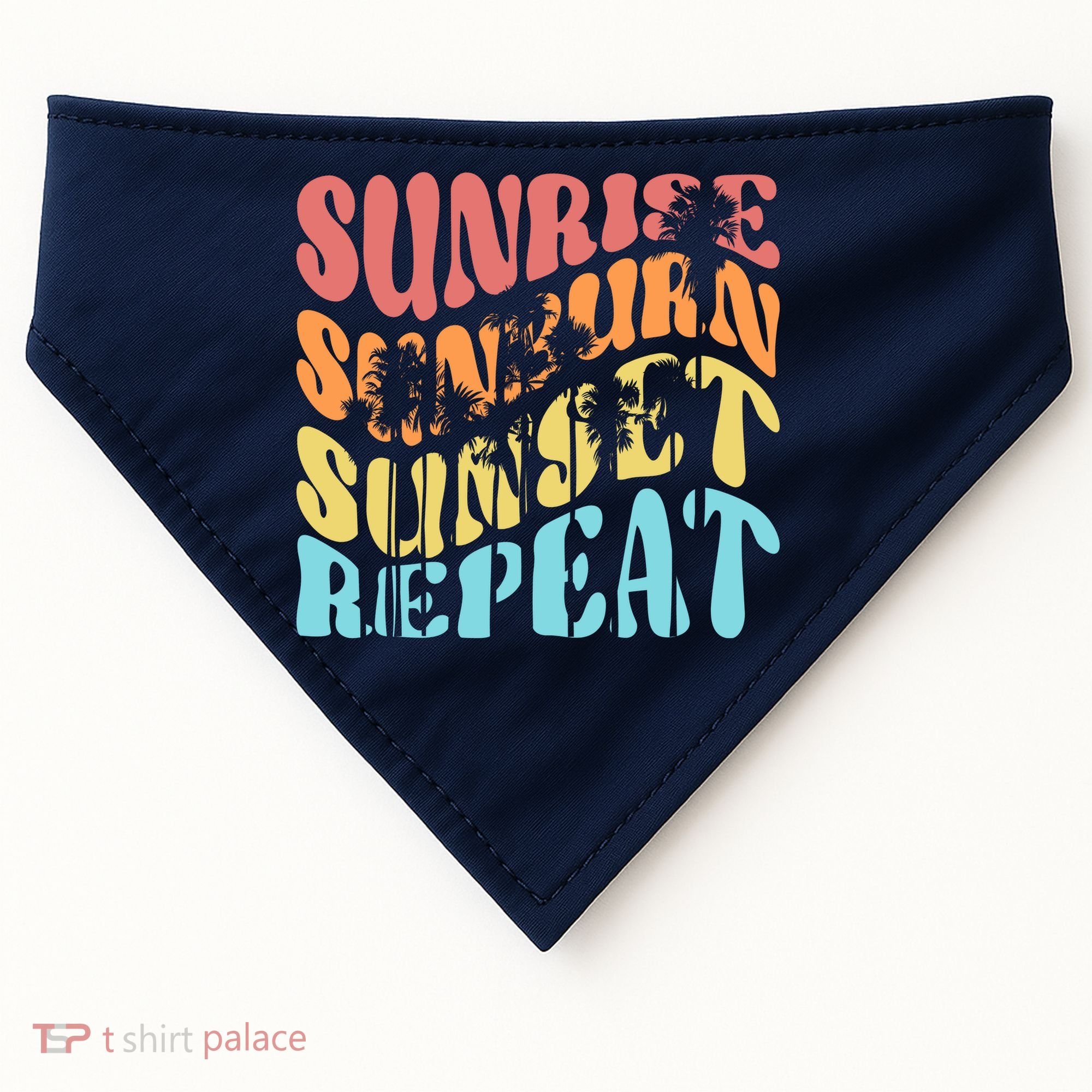 Sunride Sunburn Sunset Repeat USA-Made Doggie Bandana
