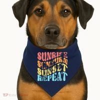 Sunride Sunburn Sunset Repeat USA-Made Doggie Bandana thumb 1