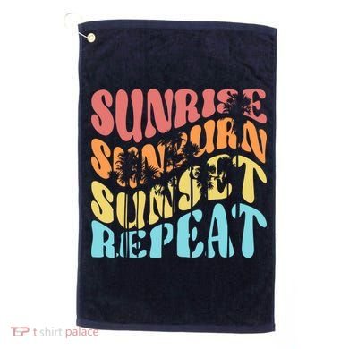 Sunride Sunburn Sunset Repeat Golf Towel
