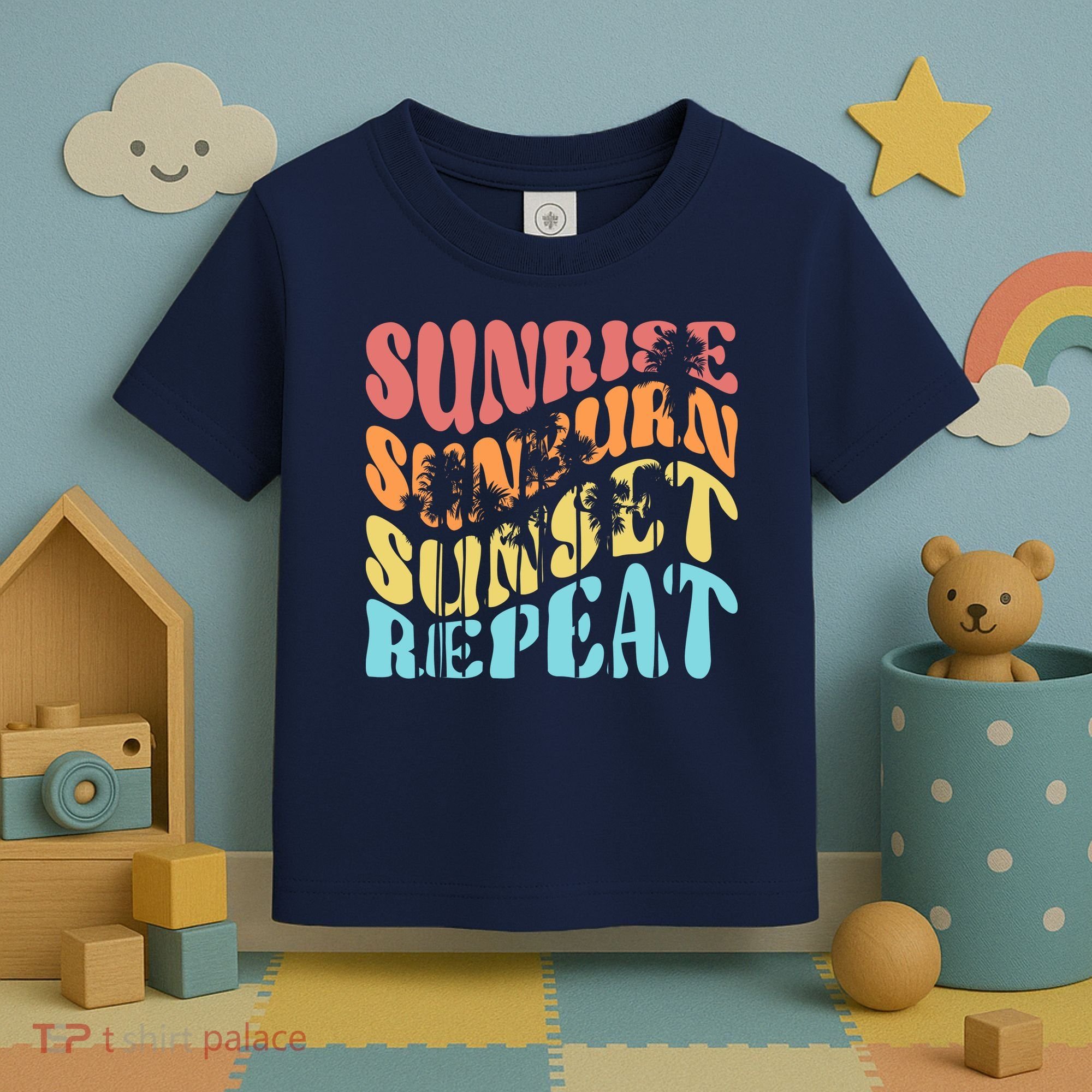 Sunride Sunburn Sunset Repeat Toddler T-Shirt