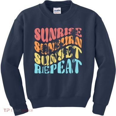 Sunride Sunburn Sunset Repeat Kids Sweatshirt